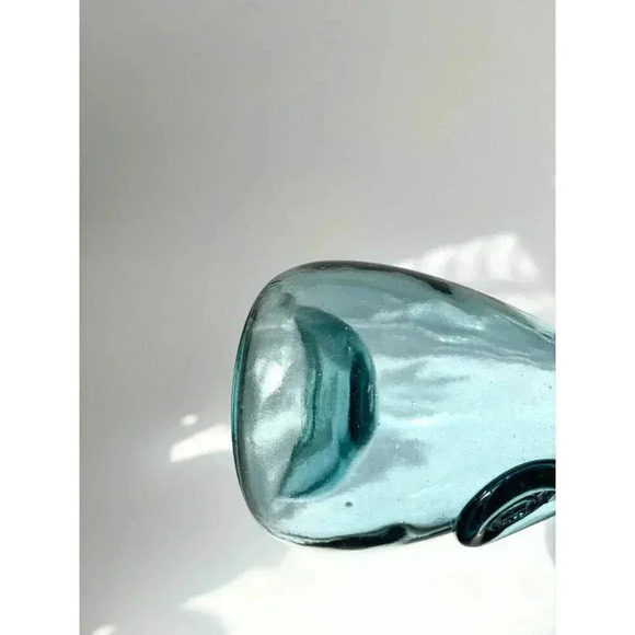 Vintage Scandanavian Elsimore Danish Blue Glass WIne Carafe - Picture 8 of 8